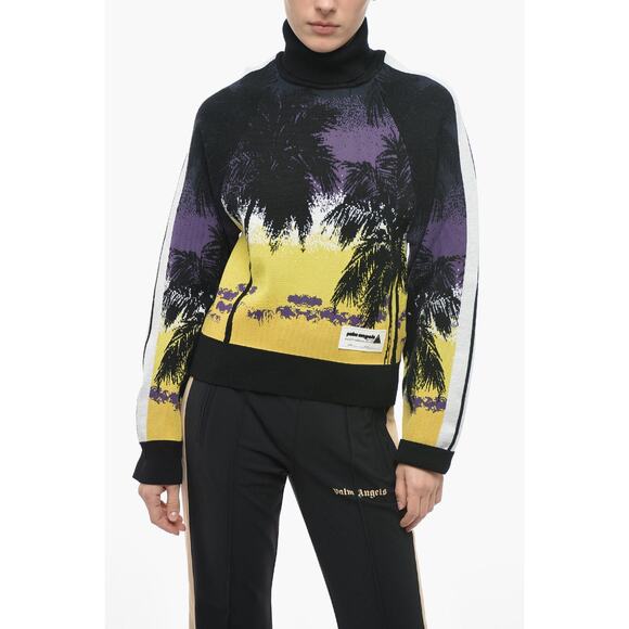Palm Angels palm sunset turtleneck sweater Size large - Picture 1 of 7